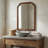 Black Walnut Color 24" x 36" Solid Wood Frame Rounded Corner Decorative Mirror, For Bedroom, Bathroom, Living Room, Entryway