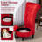 High Back Throne Royal Chair Set of 2, Velvet Armless Accent with Storage, Nailhead Trim, Solid Rubberwood Legs for Living Room Bedroom，Red-906974247