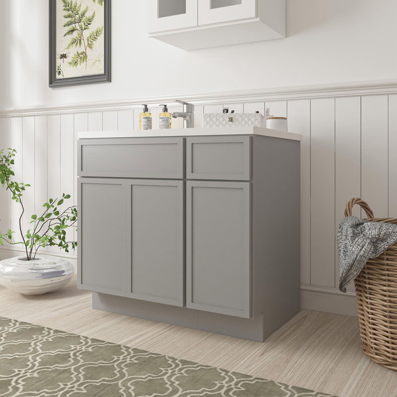 36'' Single Bathroom Vanity Base Only, Gray