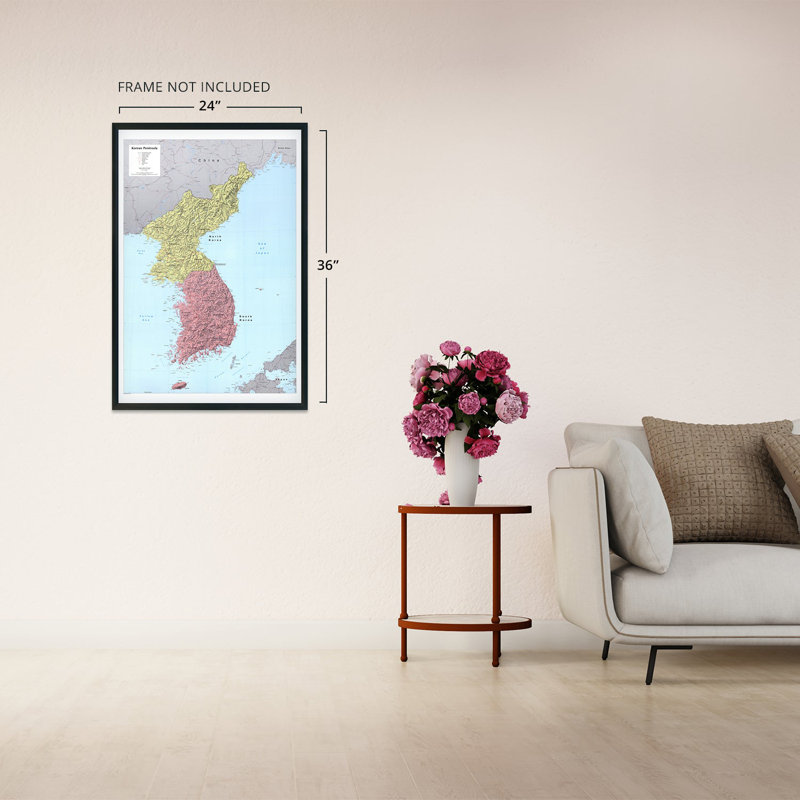 " 1986 Korean Peninsula Map ", 36" H x 24" W