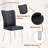 Modern Tempered Glass Round Dining Table Set With PU Leather Upholstered Dining Chairs-115116115-115116116