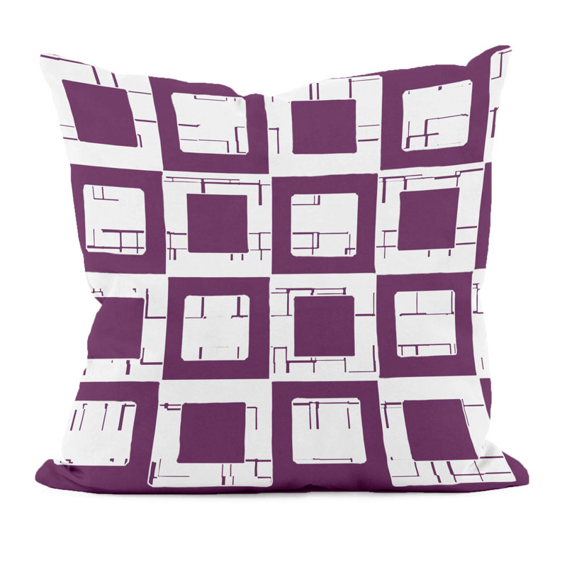 Geometric Reversible Throw Pillow, 18" H x 18" W, Celosia Orange