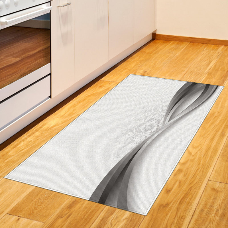 Tapis décoratif gris à haute densité en fibres longues, Rectangle— 4 pi x 5 pi 8 po