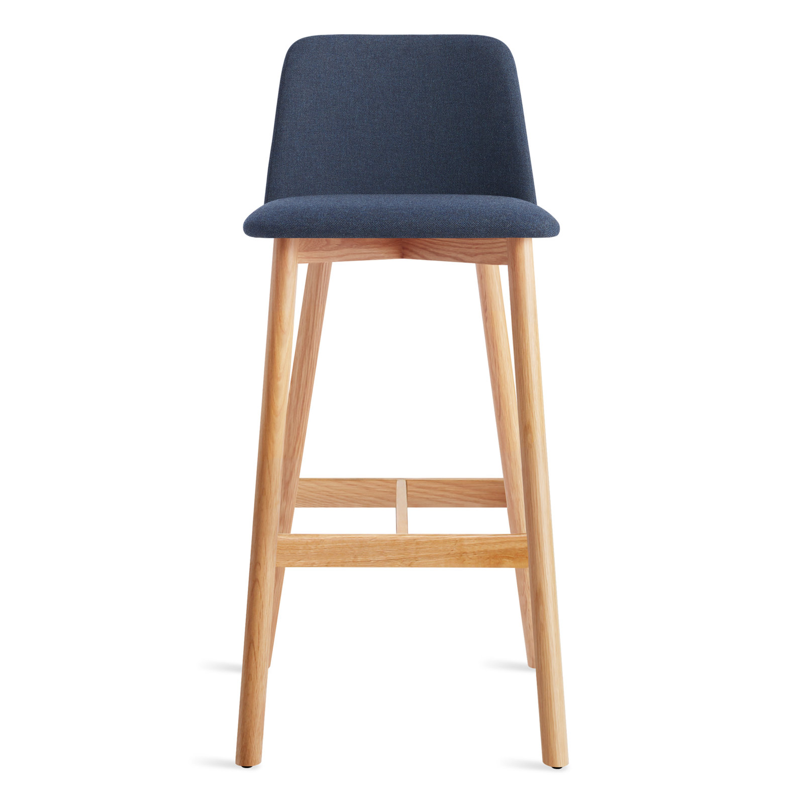 Chip Stool, White Oak, Bar Stool (31" Seat Height), Toohey Navy Plainweave