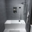Porte de baignoire à charnière sans cadre avec processus de trempage thermique et traitement de protection Julien 48 po x H 58 po