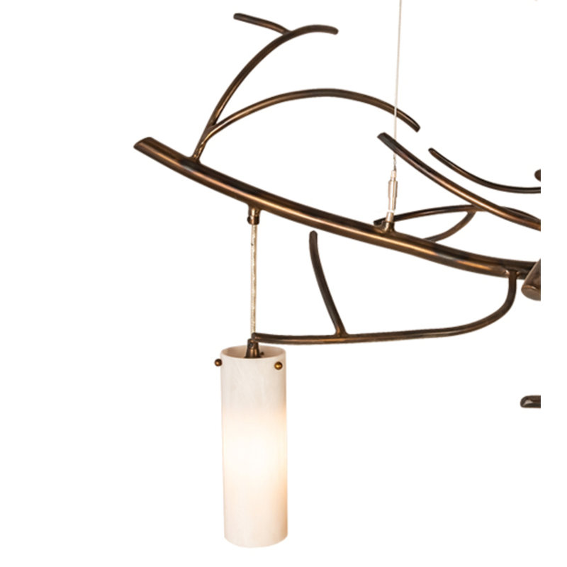 Luminaire suspendu unique en cuivre bruni antique à 5 lumières Jameiah