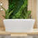 63" Solid Surface Stone Resin Oval-shaped Freestanding Soaking Bathtub With Overflow