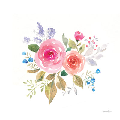 Lush Roses VI 1 Piece Wrapped Canvas Painting