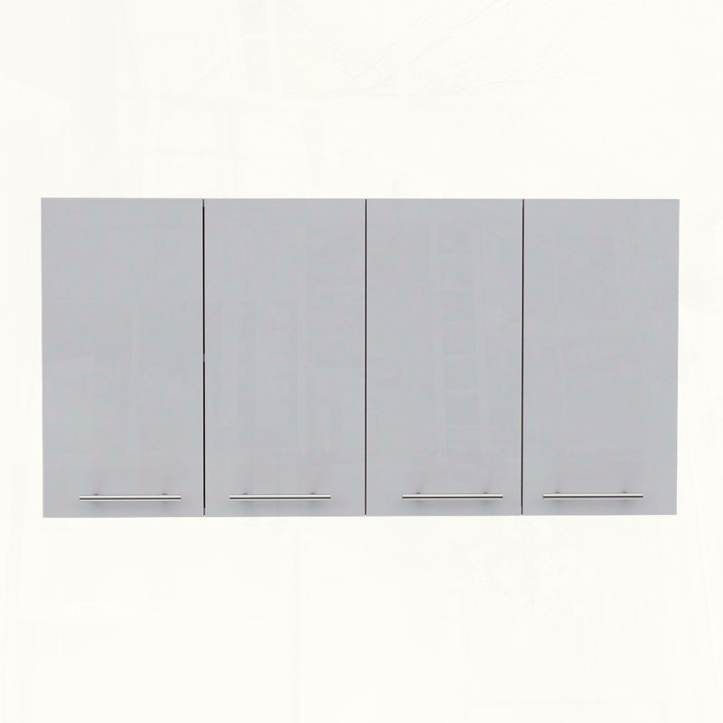 Armoire murale double avec support à vaisselle, White