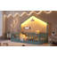 Lit simple au sol avec rails hauts, lit Montessori en bois avec lumière-959845524-959845526