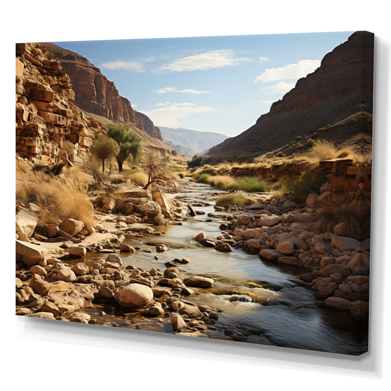 Désert oasis I sur toile, Toile tendue, H 34 po x l 44 po x P 1,5 po