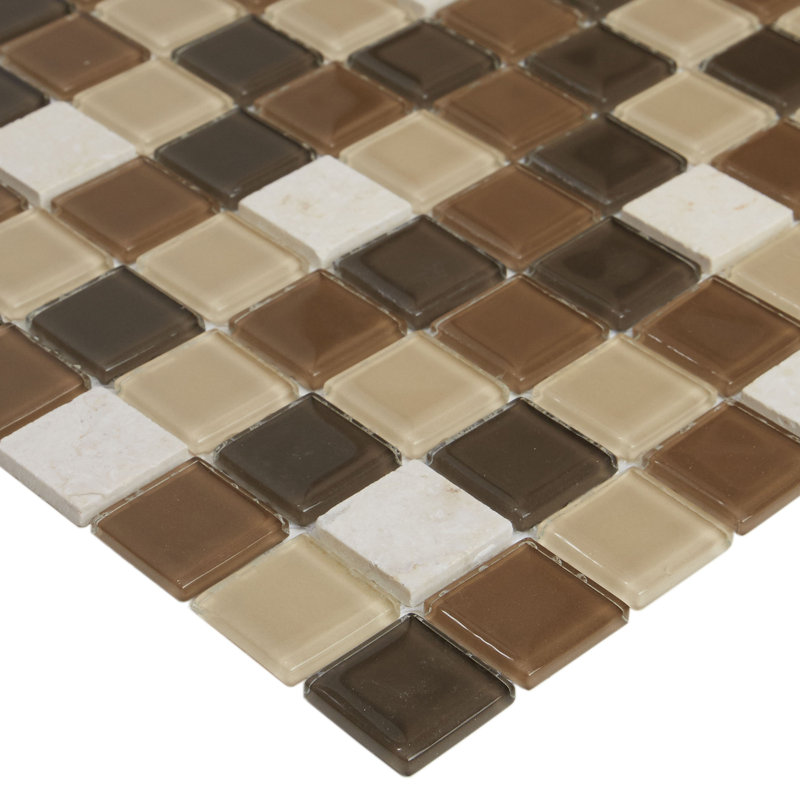 Tuile de mosaïque de matière mélangée 12" x 12" en dunes désert Gibson
