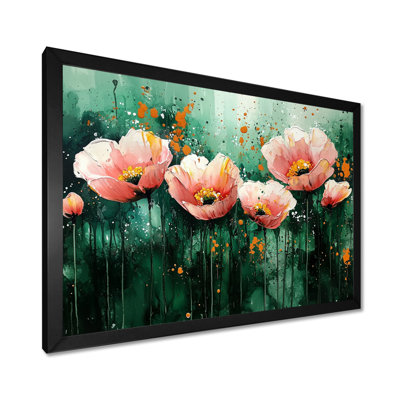 «Emerald Dance Of The Poppies I» - Art mural sur toile coquelicots