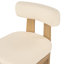 Chaise de salle à manger moderne Zevian en bois d'acacia massif avec dossier et siège à coussin roulé, pour usage intérieur et extérieur-135349338