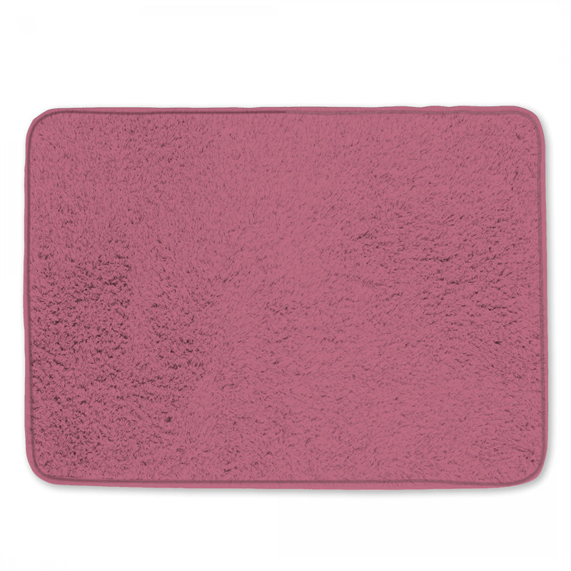 Tapis de bain uni à fond rose, 34 po L x 21 po L