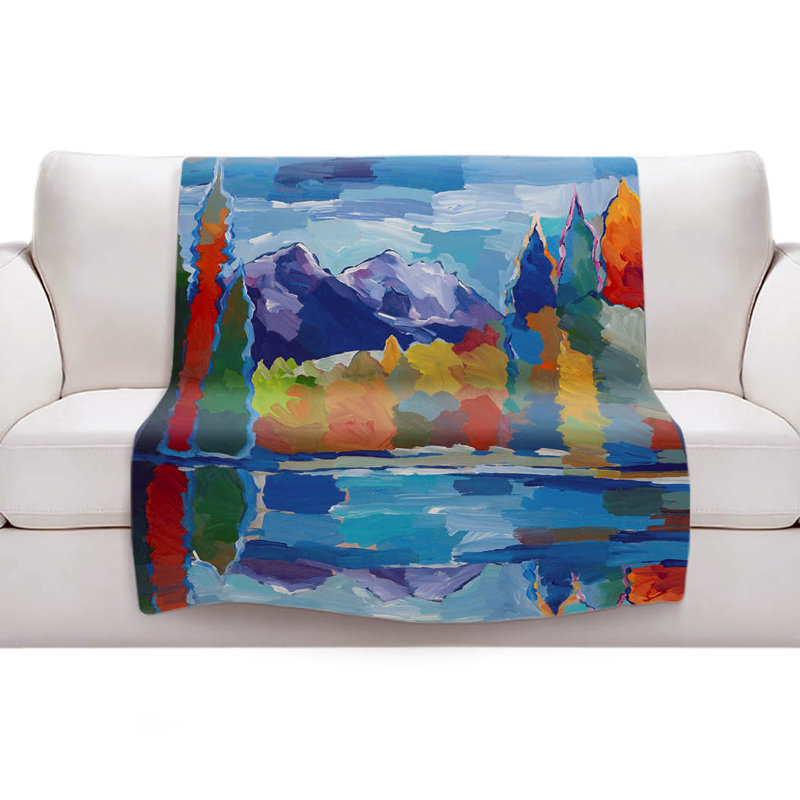 Couverture sherpae douce mountain view, l 51 po x L 60 po