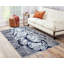 Tapis de luxe à motif abstrait gris avec cercles bleu marine-470088378