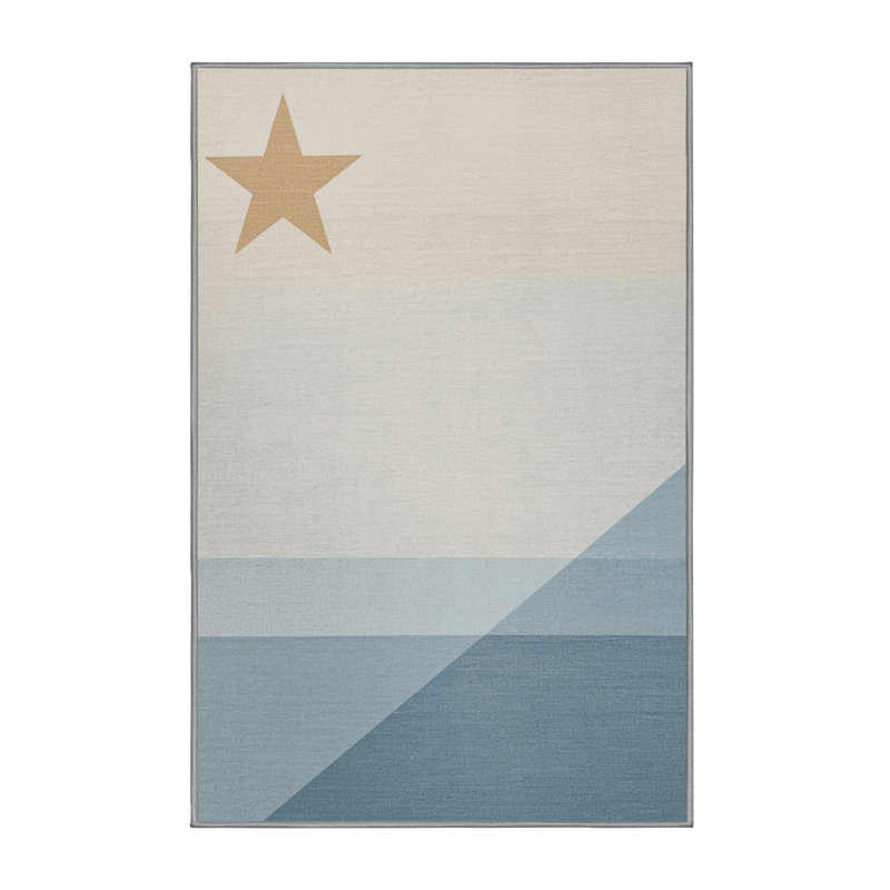 Tapis gris moderne et contemporain lavable à la machine Dyal, 6 X 9