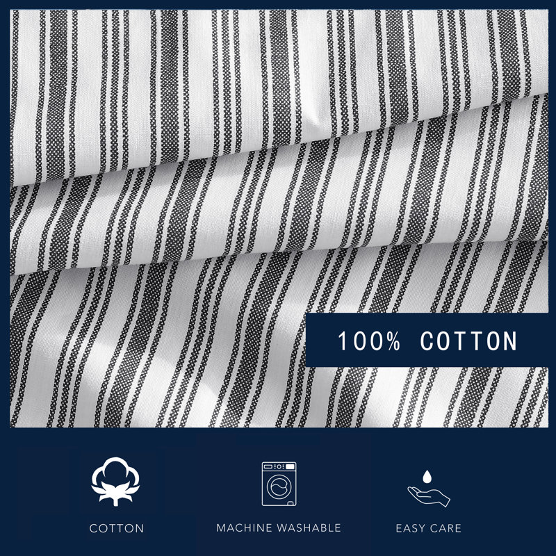 Standard Cotton Striped Pillowcase Set, 2 Piece