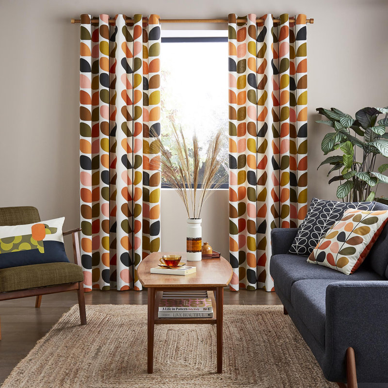 Multi Stem Auburn Eyelet Curtain, 229 W x 183 D cm