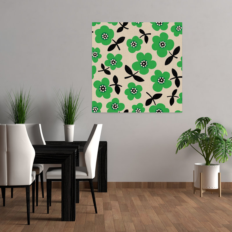 Art contemporain Bold Vibrant Contemporary Poppy Spring Summer, H 36 po x l 36 po