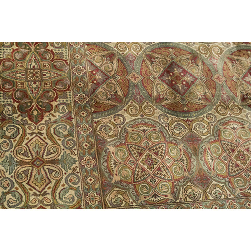 Tapis crème et crème noué à la main de haute qualité