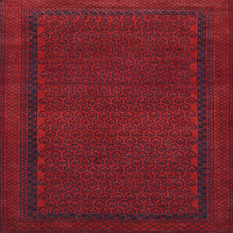 Tapis rouge / noir Southwestern, Carré de 6 pi