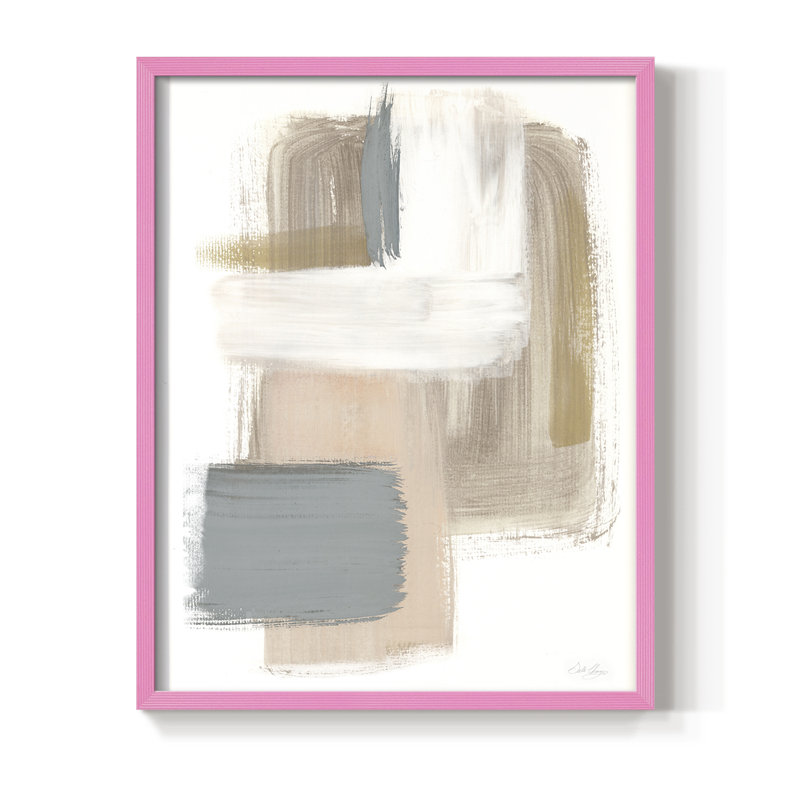Soft Symmetry I Framed Print - Solid Wood, H 11 po x l 9 po, Rose