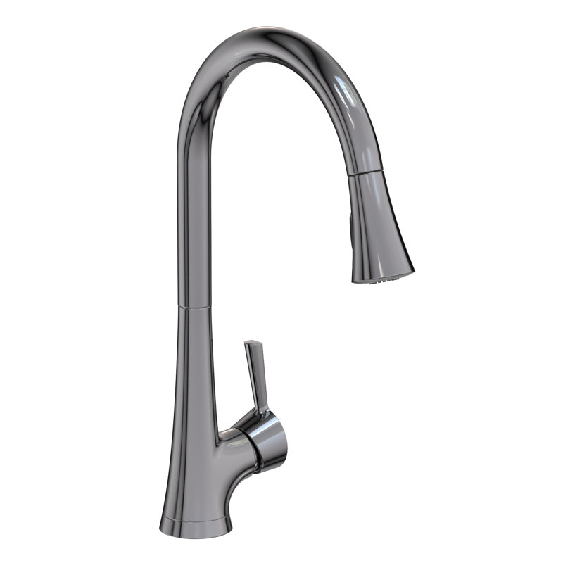 Vespera Single Handle Pull Down Kitchen Faucet, Midnight Chrome