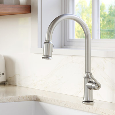 Karran Auburn Single Handle Pull Down Sprayer Kitchen Faucet