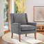 Fauteuil d'appoint rembourré en tissu avec pieds en bois massif Leston-1599912681