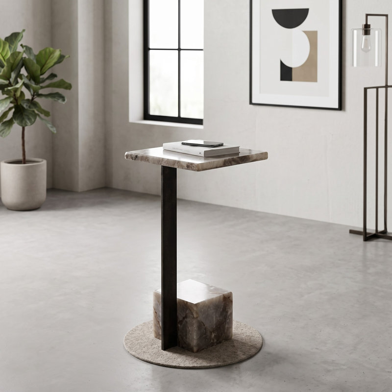 Table d'appoint Apolaya Modern Quartz, H 24 po x l 10 po x P 10 po