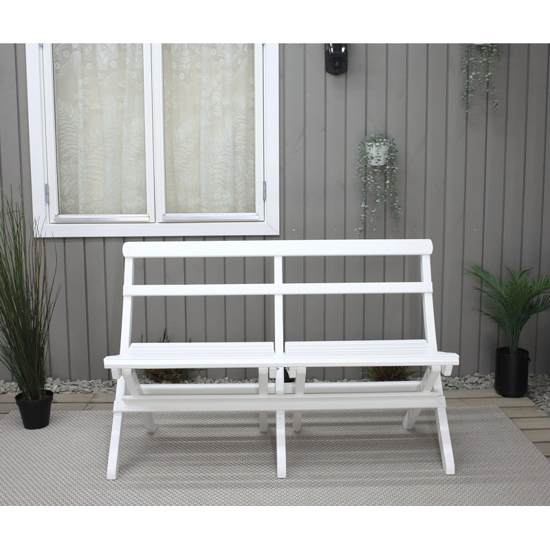 Arlot Solid Wood Pine Outdoor Bench, White
