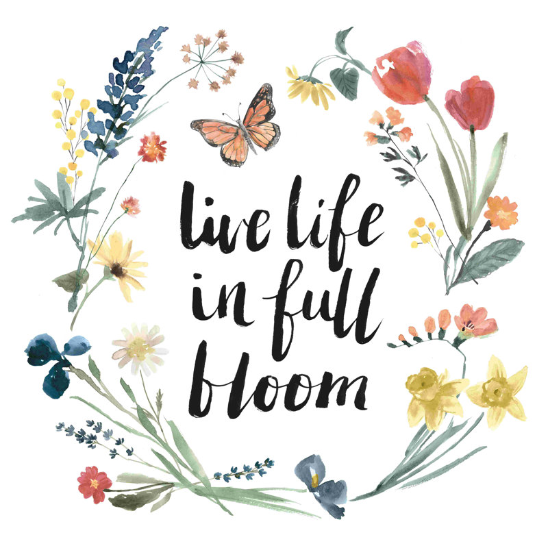 «Live Life», art textuel sur toile tendue, H 12 po x l 12 po
