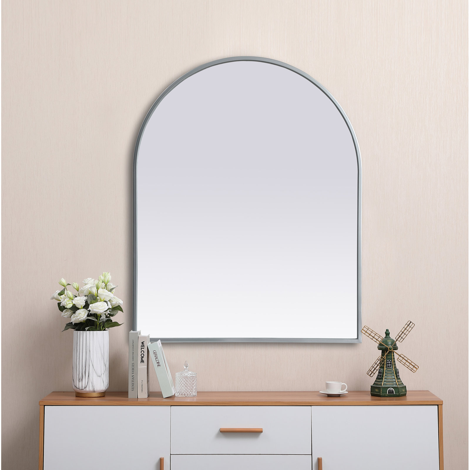 Sabine 36" Accent Mirror, Silver, 30" x 24"