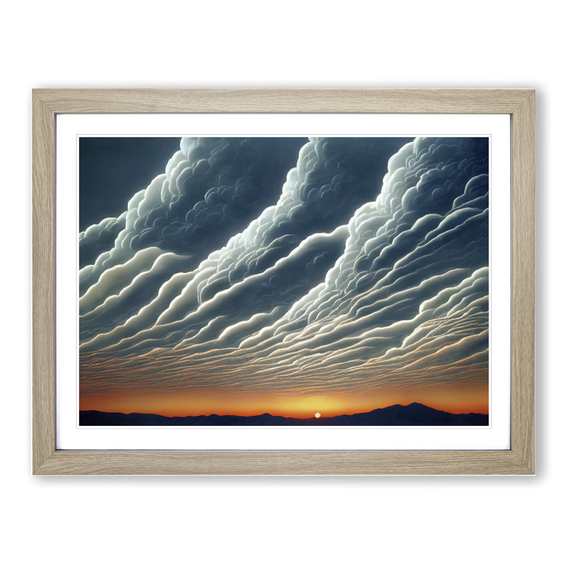 Cloudy Sky Sunrise Vol.1 - Framed Print, 34cm H x 46cm W x 2cm D, Oak