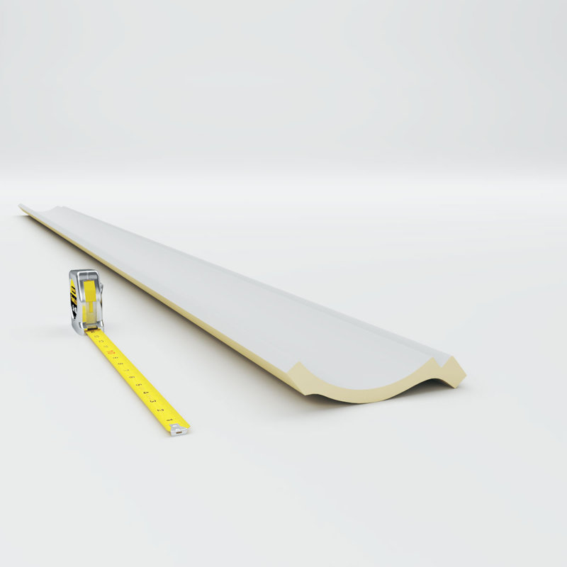 Primed White Geometric Crown Moulding Sample, 12 in
