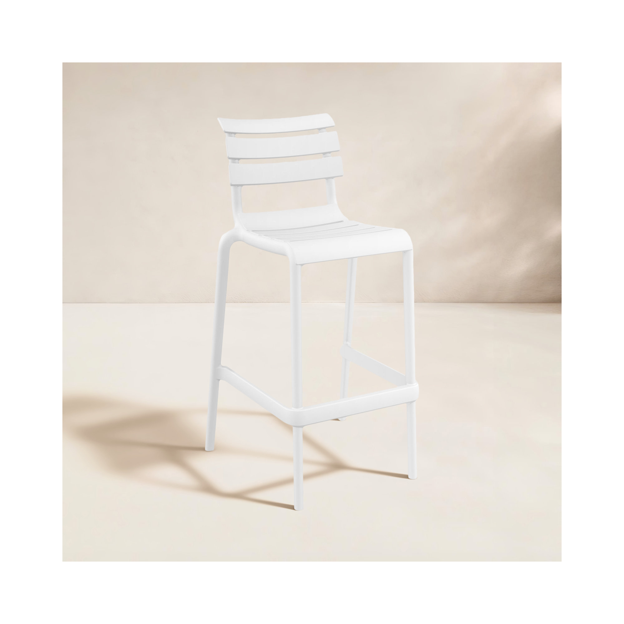 Ruta Outdoor Counter Stool, White, 29.50"