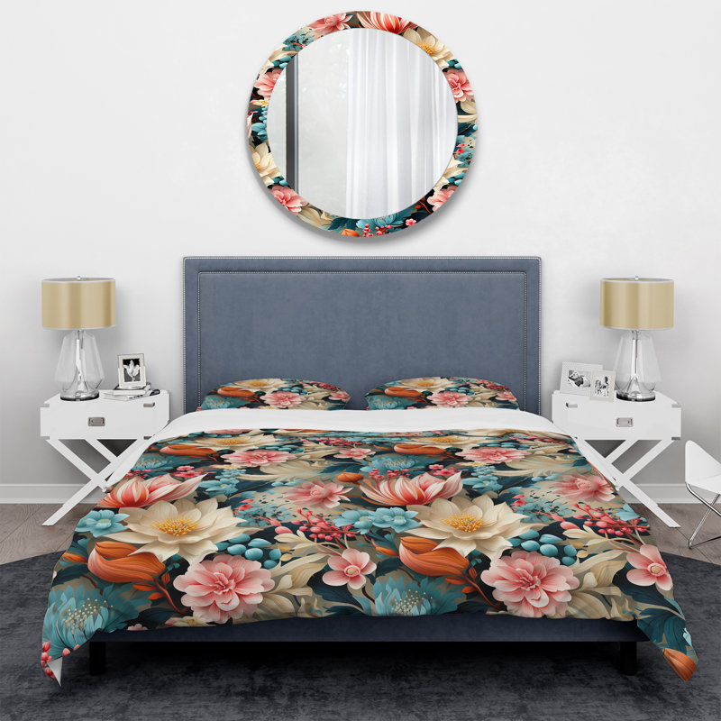 Ensemble de housse de couette damassé Soft Color Paisley Garden Playfulness