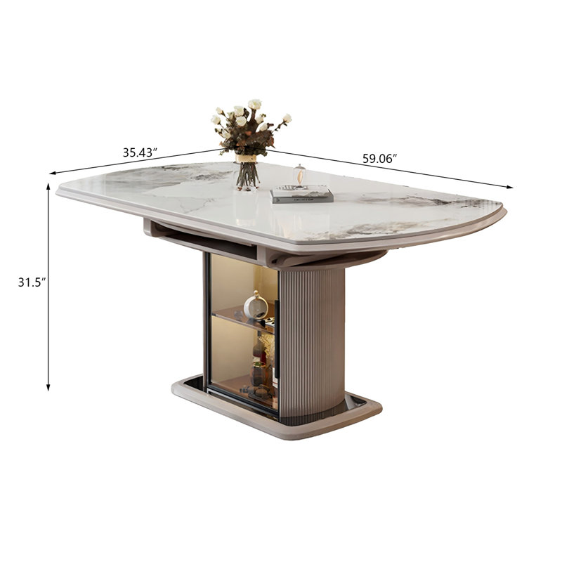 Table de salle à manger en bois d'hévéa massif fritté en bois massif, H 31,5 po x L 59,06 po x l 35,43 po