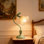 Lampe de table florale, lampe de chevet à col de cygne réglable avec 3 températures de couleur, base E26 pour chambre à coucher et bureau
