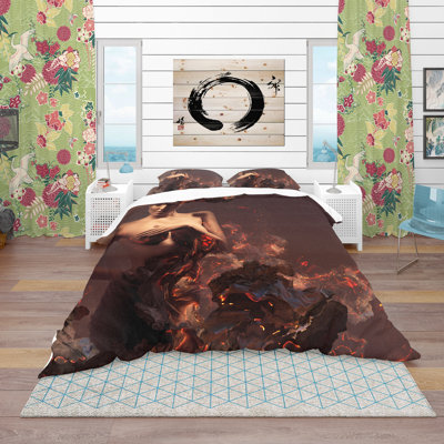 Housse de couette en microfibre brune