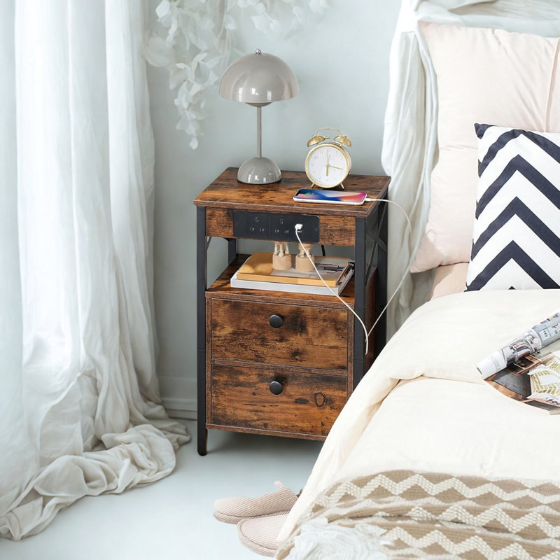 Brenn 38 cm W Bedside Table