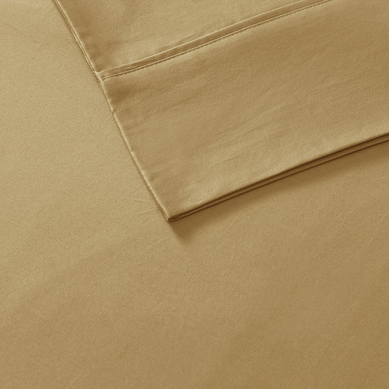 Gold Pima Cotton Sateen Split King Sheet Set