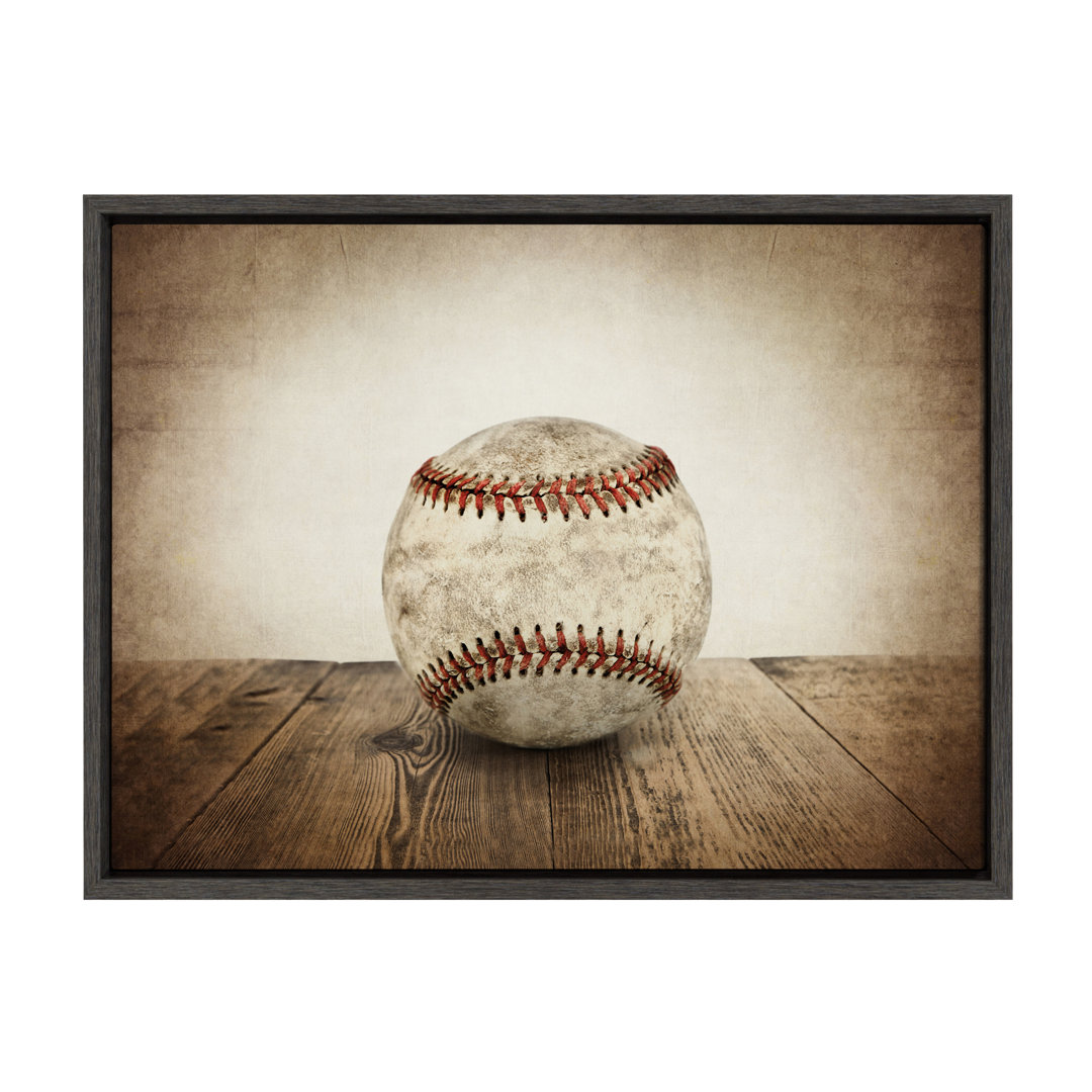 Imiya Vintage Baseball' by Shawn St.Peter- Floater Frame Photograph Print on Canvas Harriet Bee