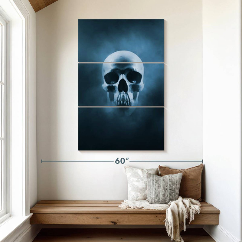 Hitzel Blue Skull, 50" H x 32" W