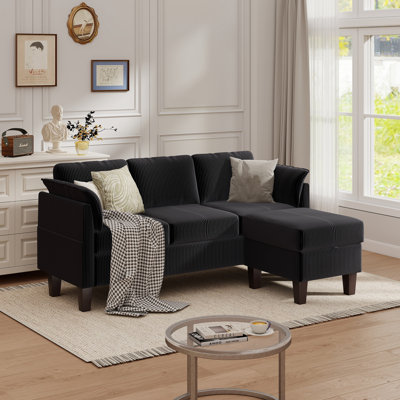 Canapé modulaire rembourré 67 po de large avec repose-pieds modulaire avec rangement 67 po