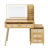 Vintage Dressing Table with Lighted Mirror, Rattan Design Drawers & Storage Shelf-1706033391