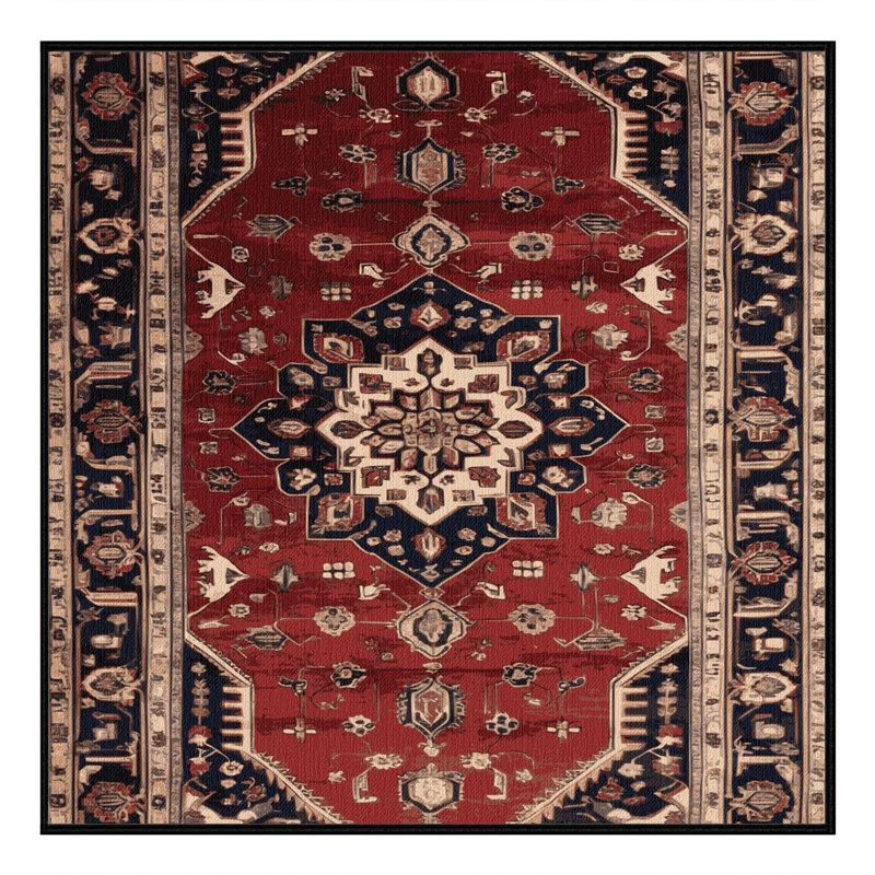 Machine Washable Persian Brown Area Rug, Square 6'