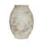 Large Magnesium Flower Pot With Weathered White Finish And Ridged Texture-35962567